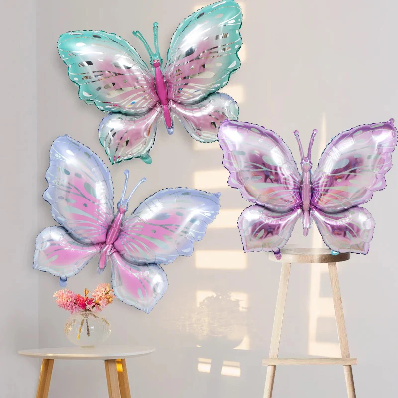 Vibrant Butterfly & Flower Helium Foil Balloons for Celebrations and Decor