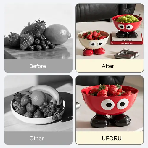 Uforu Food Grade Fruit Bowl Large Capacity Detachable Snack Container Cute Creative Fruit Tray for Kitchen Countertop - Image 6
