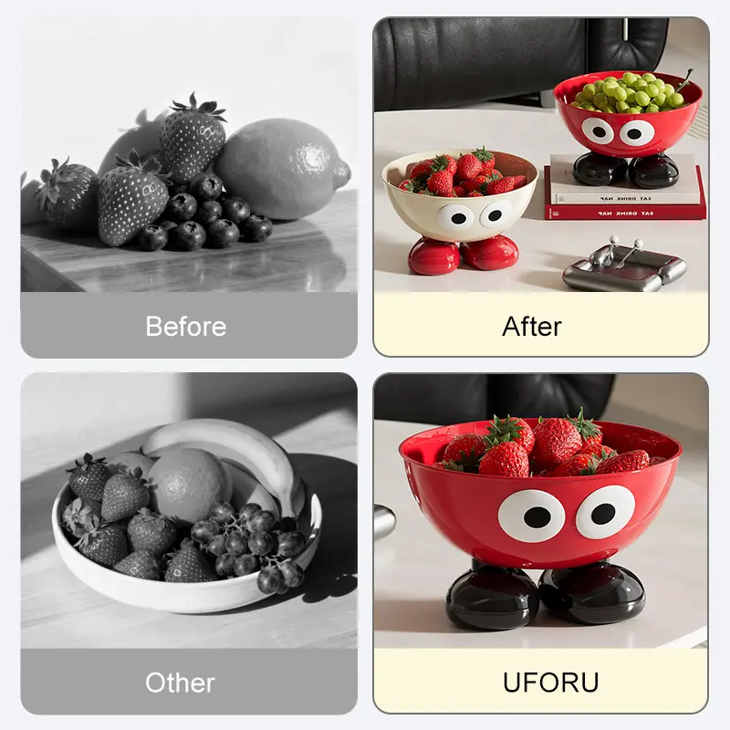 Uforu Food Grade Fruit Bowl Large Capacity Detachable Snack Container Cute Creative Fruit Tray for Kitchen Countertop - Image 6