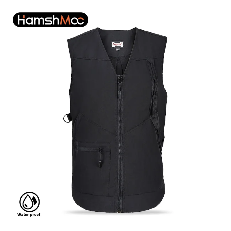 HamshMoc-2 in 1 기능 개 훈련 조끼, 내구성 좋은 환기, 폴리에스터 개 트레이너 조끼, 잡기 방지, 방수, 야외 스포츠