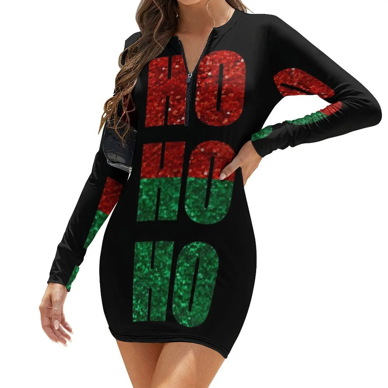

ho ho ho Long-Sleeve Bodycon Dress Female dress loose summer dress dresses for special events Long woman