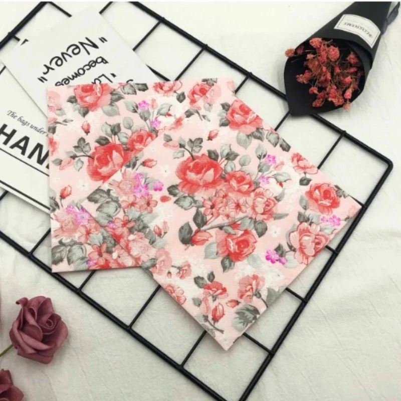 Colourful Printed Napkins Red Flowers and Grass Models Paper Wedding Restaurant Decorative Paper 20pcs/pac 33*33cm 2-Ply