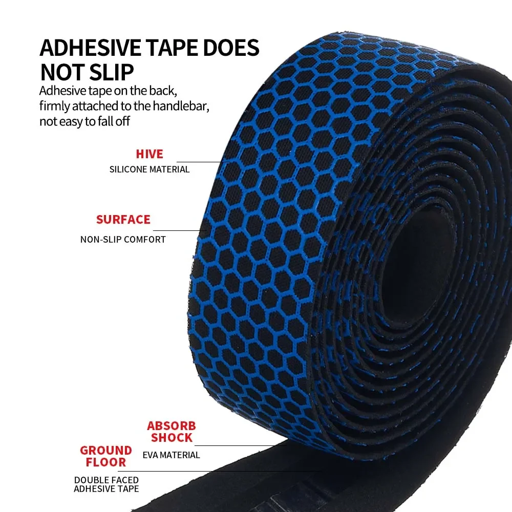 MOTSUV Road Bike Anti-slip Silica Gel EVA Shock Absorption Handlebar Tape Bar Cycling Wrap End Plug Bicycle Accessories Parts