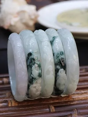 

Natural Myanmar Jade Jade 54mm-62mm bracelet Princess jewelry bracelet send mom send girlfriend gift