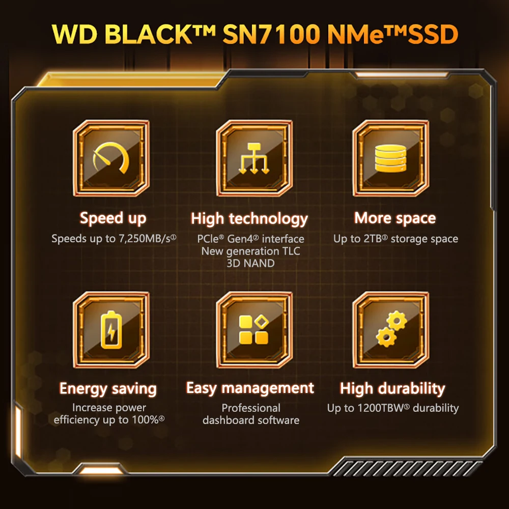 WD BLACK SN7100 SN770 1TB 2TB 500GB 内部ゲーミング SSD Gen4 PCIe M