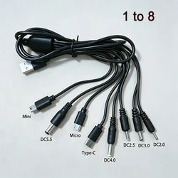 Versatile USB to DC Multi - Tip Charging Cable - 1m (1  to  8)