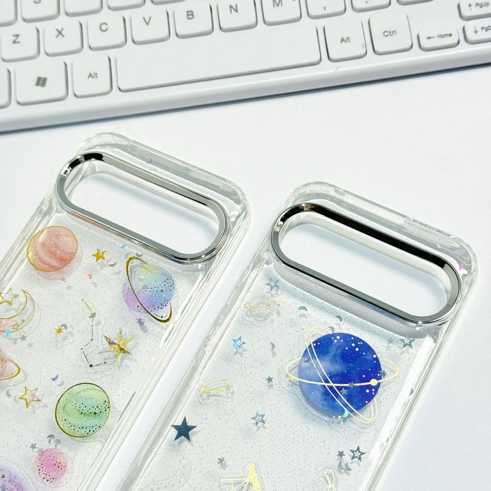 Glitter Star Planet TPU Transparent Drop-Resistant Phone Case