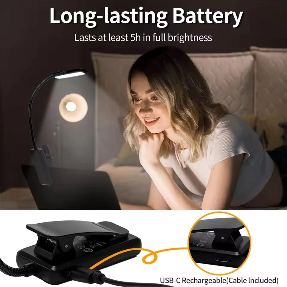 Led Reading Book Lamp 12/31Light With Clamp USB Plug Dimming 5V Night Light For Study Reading Bedroom book reading light
