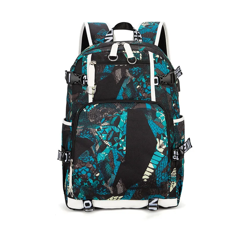 

Men Backpack College Student School Bag for Teenagers Boys USB Charging Nylon Campus Leisure Bagpack