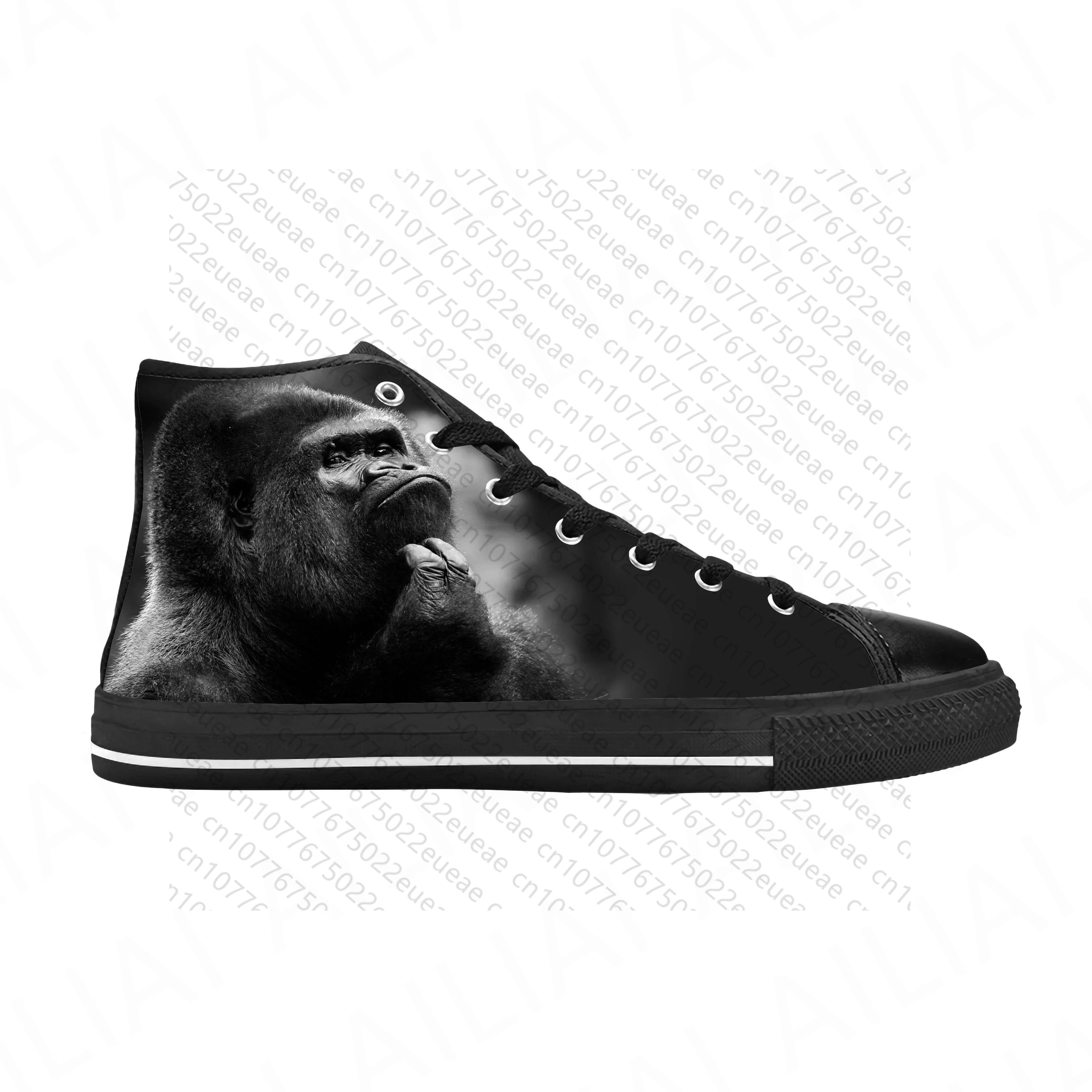 

Monkey Gorilla Animal Rock Anime Cartoon Fashion Casual Cloth Shoes High Top Comfortable Breathable 3D Print Men Women Sneakers