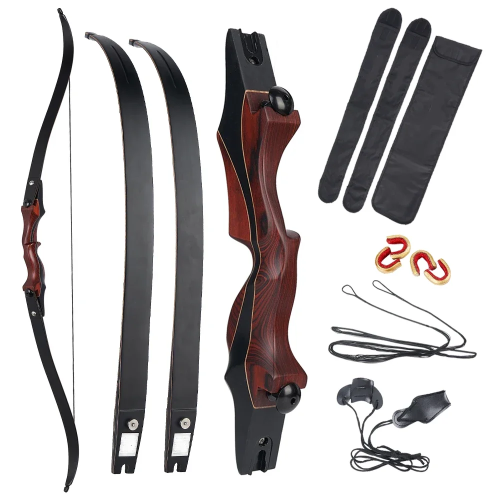 Arco Ricurvo Takedown TOPARCHERY Per Caccia - Peso 30/40 Libbre, Lunghezza 135 Cm, Mano Destra