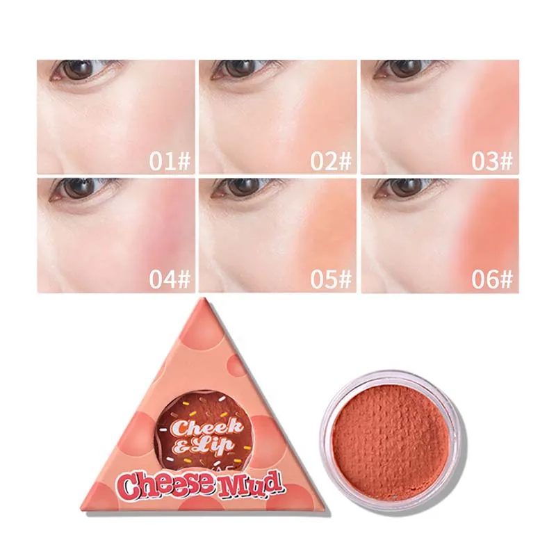 

New 6 Colors Blush Makeup Palette Mineral Powder Red Rouge Lasting Natural Cream Cheek Tint Orange Peach Pink Blush Cosmetic