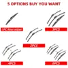 1/2/3/4/6PCS Car Wiper For Chevrolet Spark M300 2009-2015 Front Rear Wiper Blades Brushes Auto Accessories 2011 2012 2013 2014 3