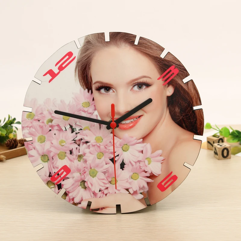 

Free Shipping 5pcs/lot Custom Sublimation Blank MDF Wall Clock Photo Frame Plaque Blanks For Home Hotel Use