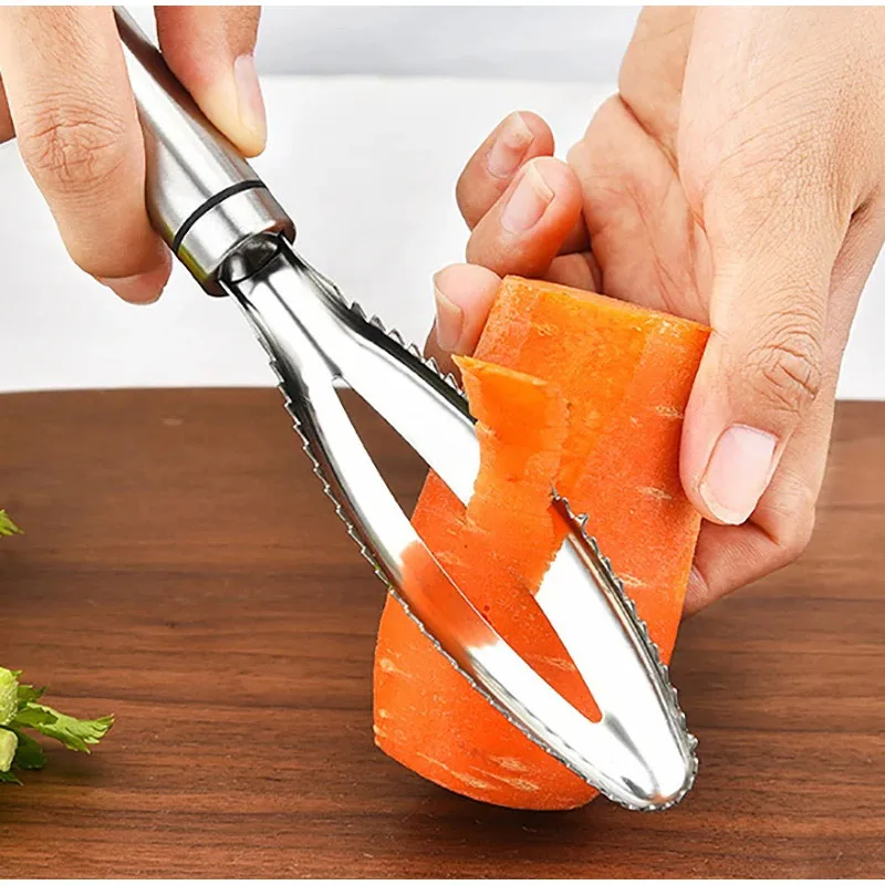 Stainless Fish Scales Scraping Graters Fast Remove Cleaning Peeler Scraper Bone Fish Skin Brush Scraping Cleaning Peeler