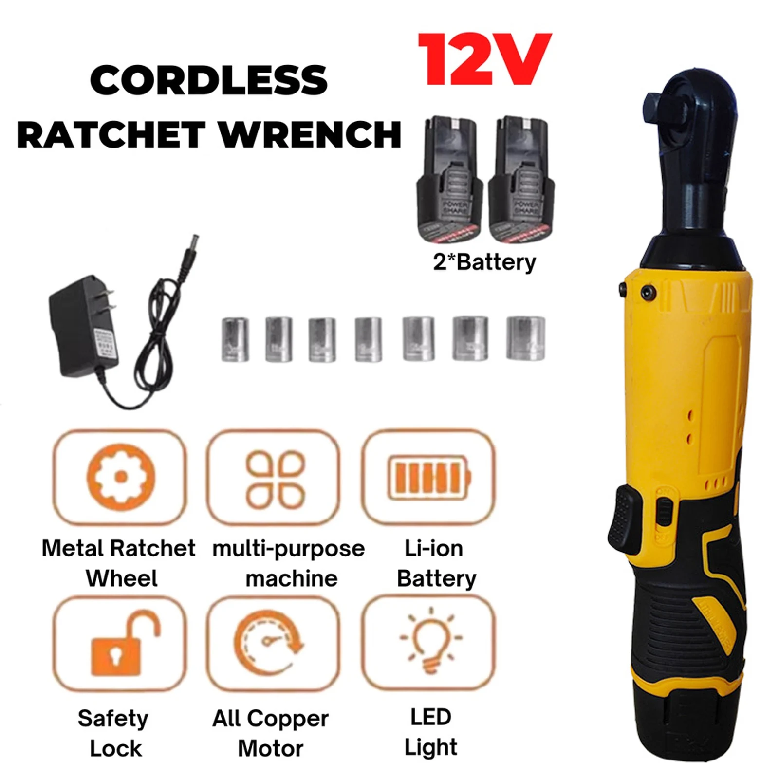 3/8''100nm Rope -free Electric Wrench Wrench Kit Kit 12V Electric Wrench Removal Screw Nut Wrench Ratchet Wrench Set Angle Drill free shipping refrigeration ratchet wrench cm 122 air conditioning valve wrench