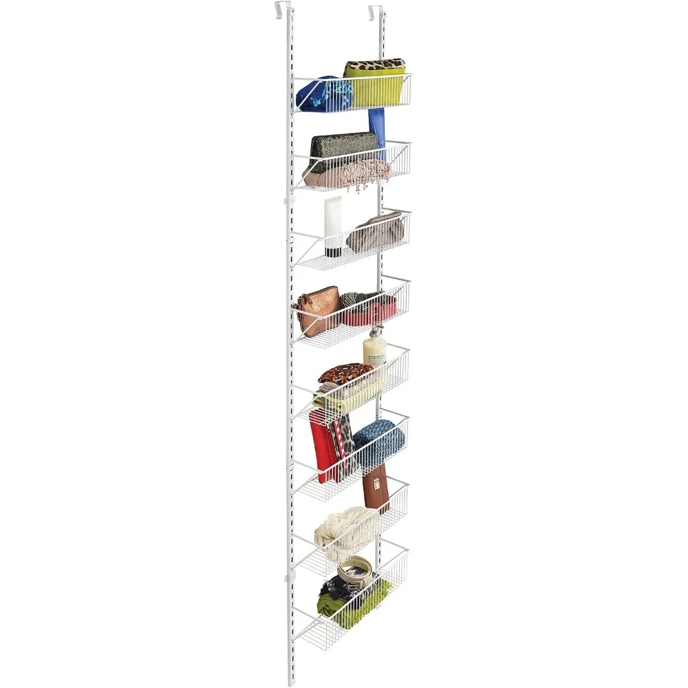 ClosetMaid Adjustable Organizer Rack with Baskets Wall or Over Door Mount,  for Kitchen, Pantry, Utility Room, Closet, 18 in. W, White Finish, Inch :  Home & Kitchen 