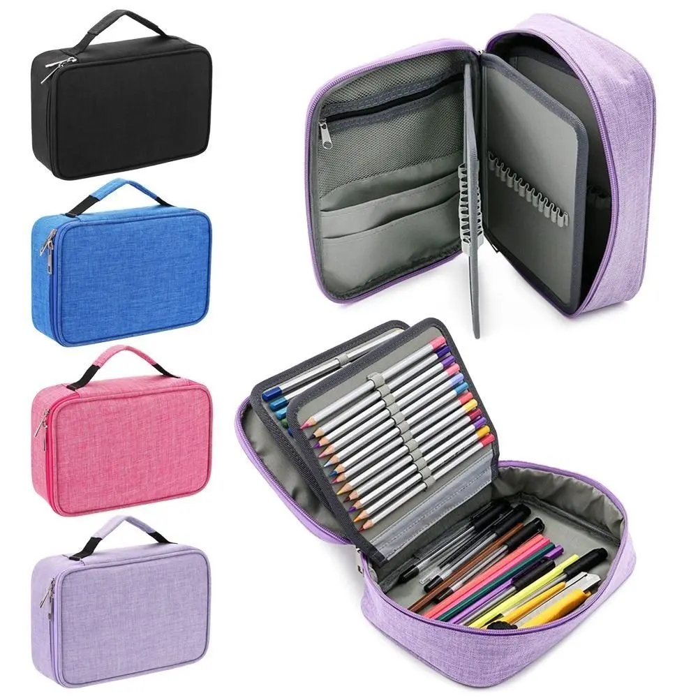 

Multi-functional Pencil Case Portable Canvas Widened Handle Painting Pen Holder Large Capacity Pen Bag Office School Supplies