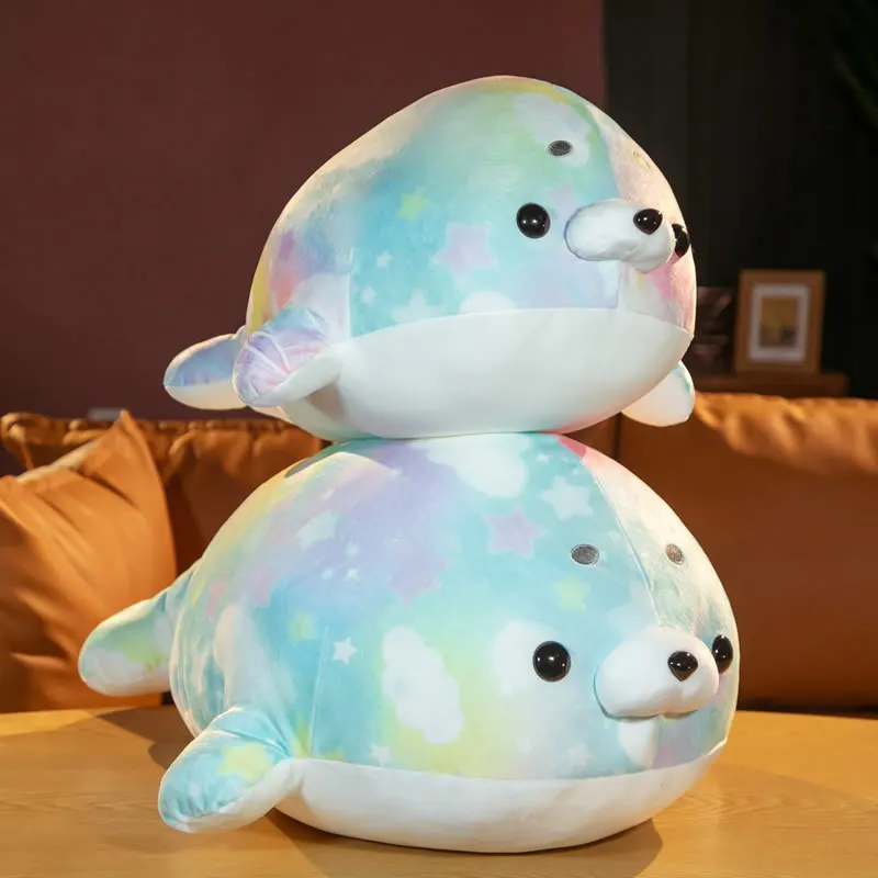 55/75cm Cartoon Seal Plush Toy Doll Cute Novelty Throw Pillow Soft Stuffed Animals Seal Plush Toys for Girls Boys Kids Gifts