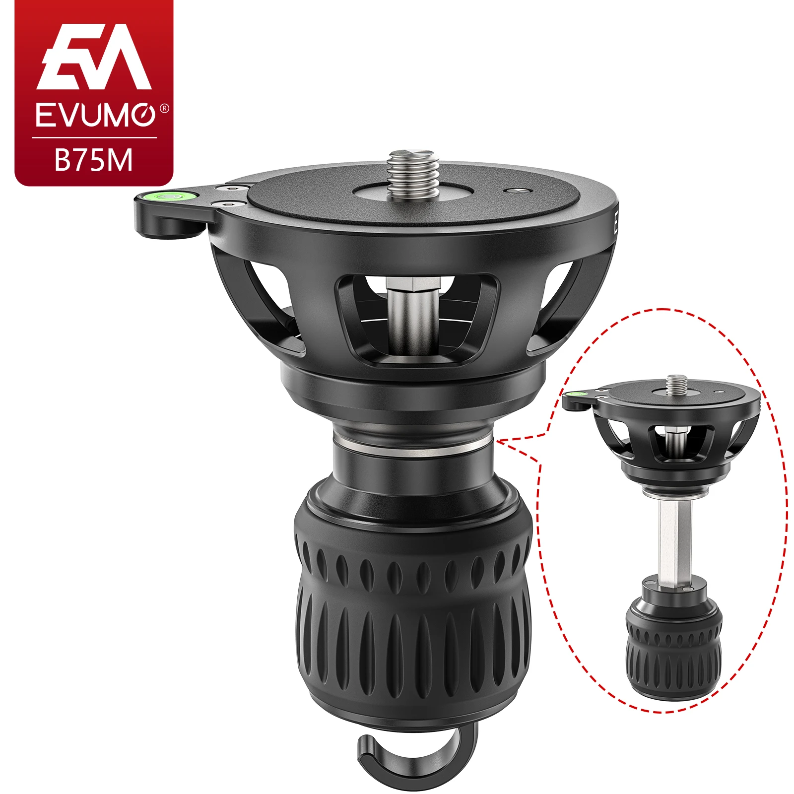 75mm Universal Bowl Tripod Adapter Retractable Half Ball Bowl Leveler Adapter for Tripod Ball Head Fluid Hydraulic Head, camera adapter, tripod ball head, camera head adapter