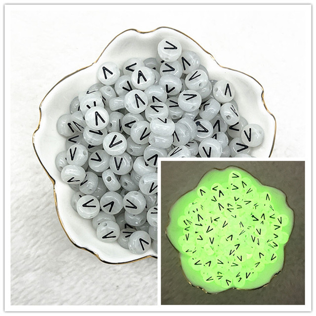 7x4mm A-Z Luminous Beads Letter Beads Acrylic Spaced Beads For Jewelry Making DIY Charms Bracelet