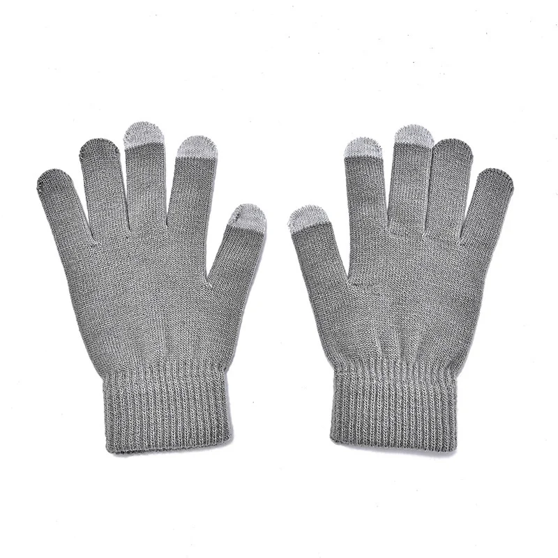 Winter Touch Screen Gloves Women Warm Stretch Knitted Mittens Full Finger Guantes Female Crochet Luvas