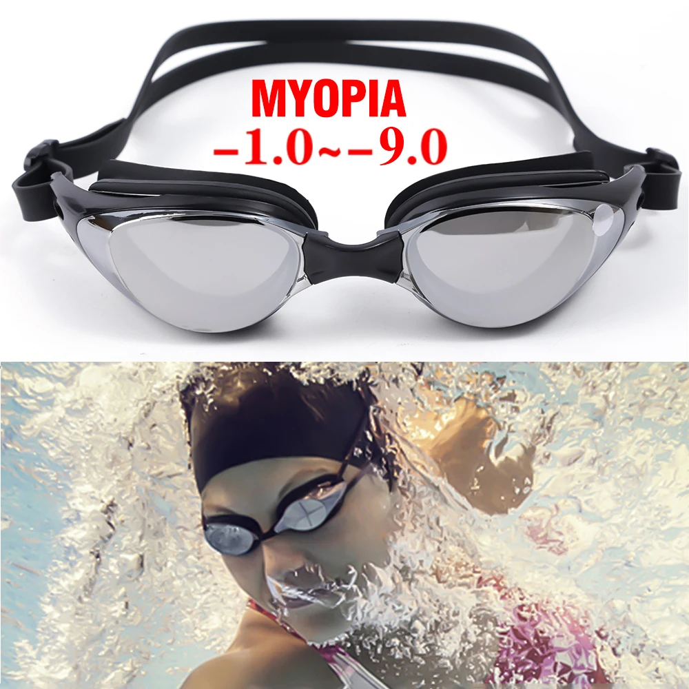 Myopia Swimming Goggles -1.0~-9.0 Anti Fog Waterproof Swimming Goggles Myopia Eyewear Stylish Plating Goggles Swimglasses Unisex