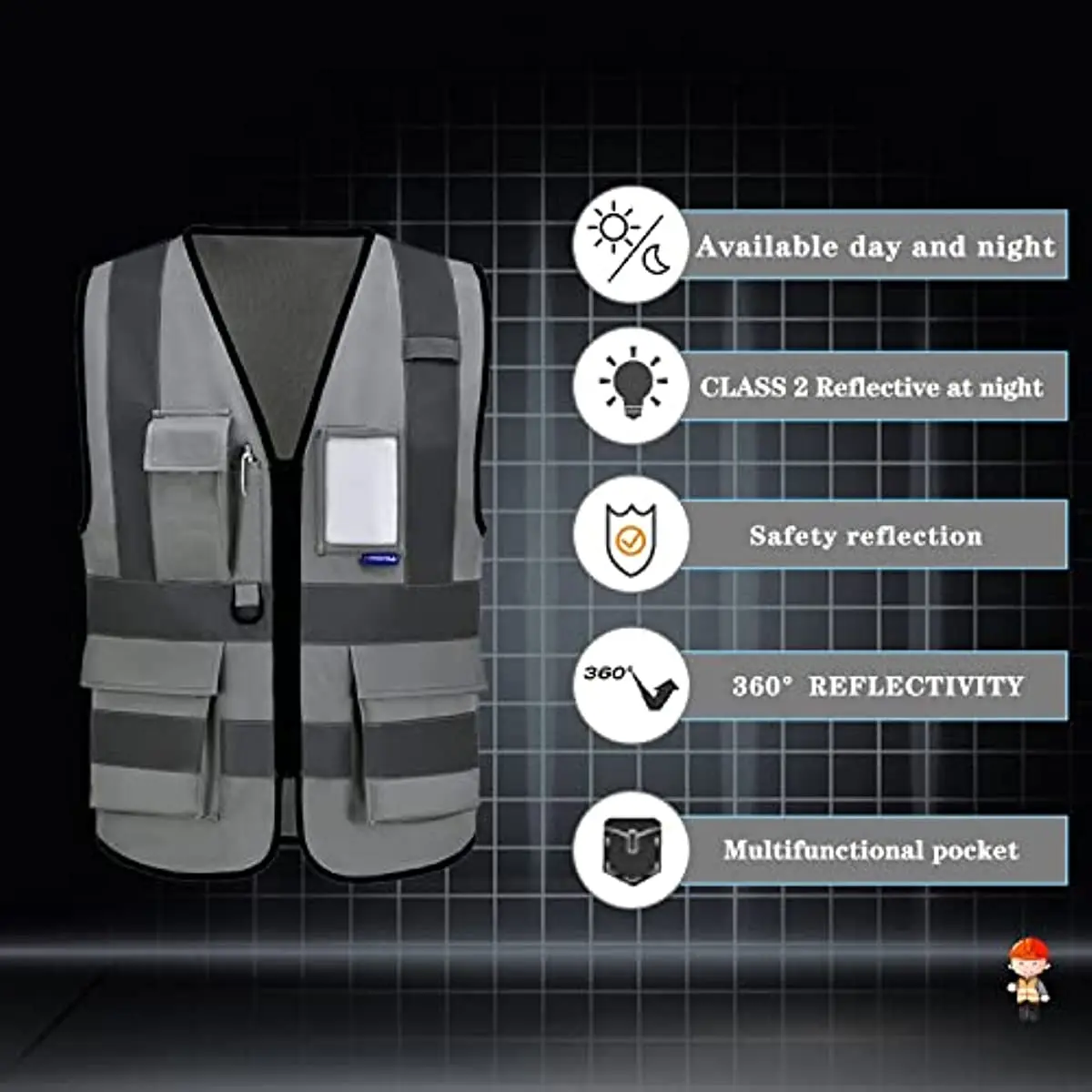 Mesh Breathable Fabric Reflective Safety Vest Work Hi Vi Uniform Signal Security Motorcycle Vest Luminous Tool Rider for reflective safety vest
