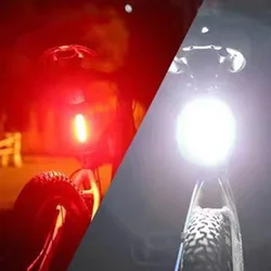 USB Rechargeable LED Bike Tail Light - 100 Lumens Bicycle Rear Lamp Accessory (Red White)