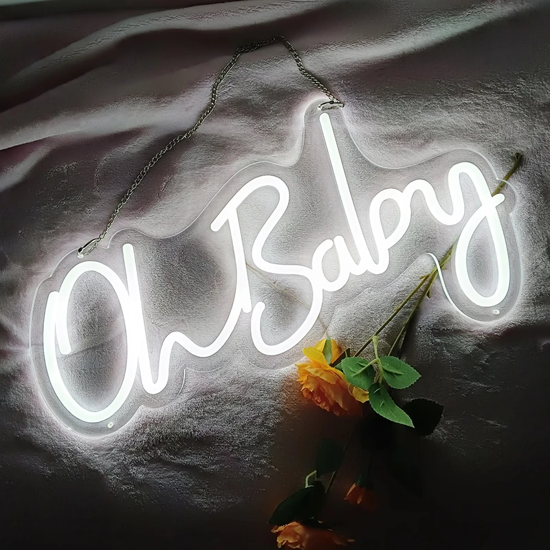 

Led Neon Sign Oh Baby 48x26cm Led Light Party Flex Transparent Acrylic Oh Baby Neon Light Sign Wedding Party Decoration