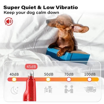 Dog Nail Grinder Dustproof with 2 LED Light - Super Quiet Powerful 6-Speed Nail Trimmer File for Small Medium Large Dogs dog acc 5