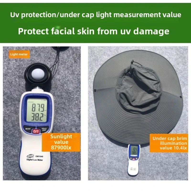 1pc Foldable outdoor large brim UV resistant hat for men, summer sun protection hat, versatile fisherman hat for men