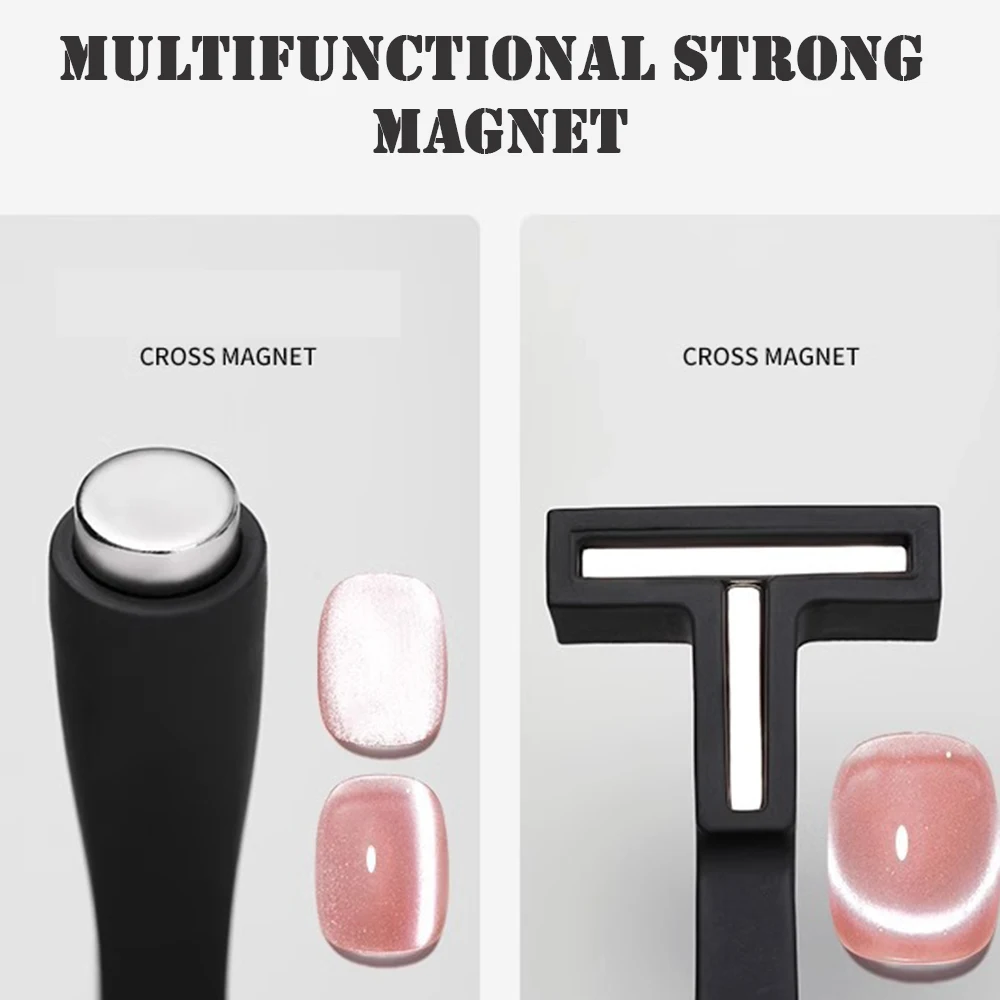 네일 아트 자석 스틱, 네일 젤 라인 스트립용, 다기능 자석 보드, 네일 도구, 편리한 십자형 자석 스틱, 5 in 1