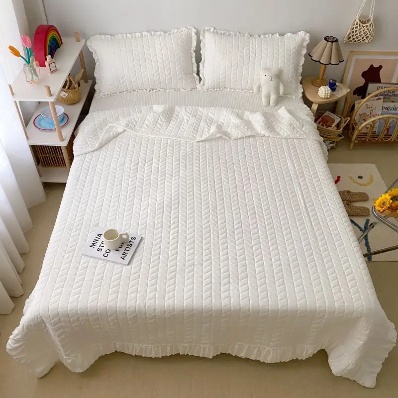 Korean Style Quilted Summer Quilt Blanket Lightweight Cooling Air-conditioning Comforter Quilt Soft Thin Quilt Machine Washable 6