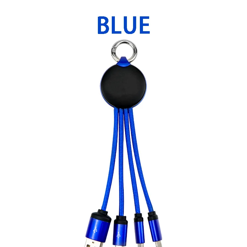 USB C타입 충전 케이블, 마이크로 IOS 멀티 충전기 케이블, 아이폰용 키체인, 화웨이, 삼성 나일론 코드, 맞춤형 로고, 3 in 1