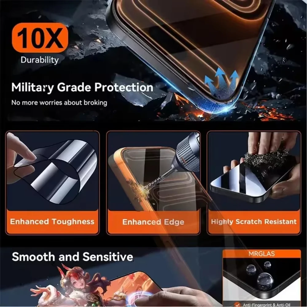 Oleophobic Coating Dust-Free Easy-Install Screen Protector - 5 Pack