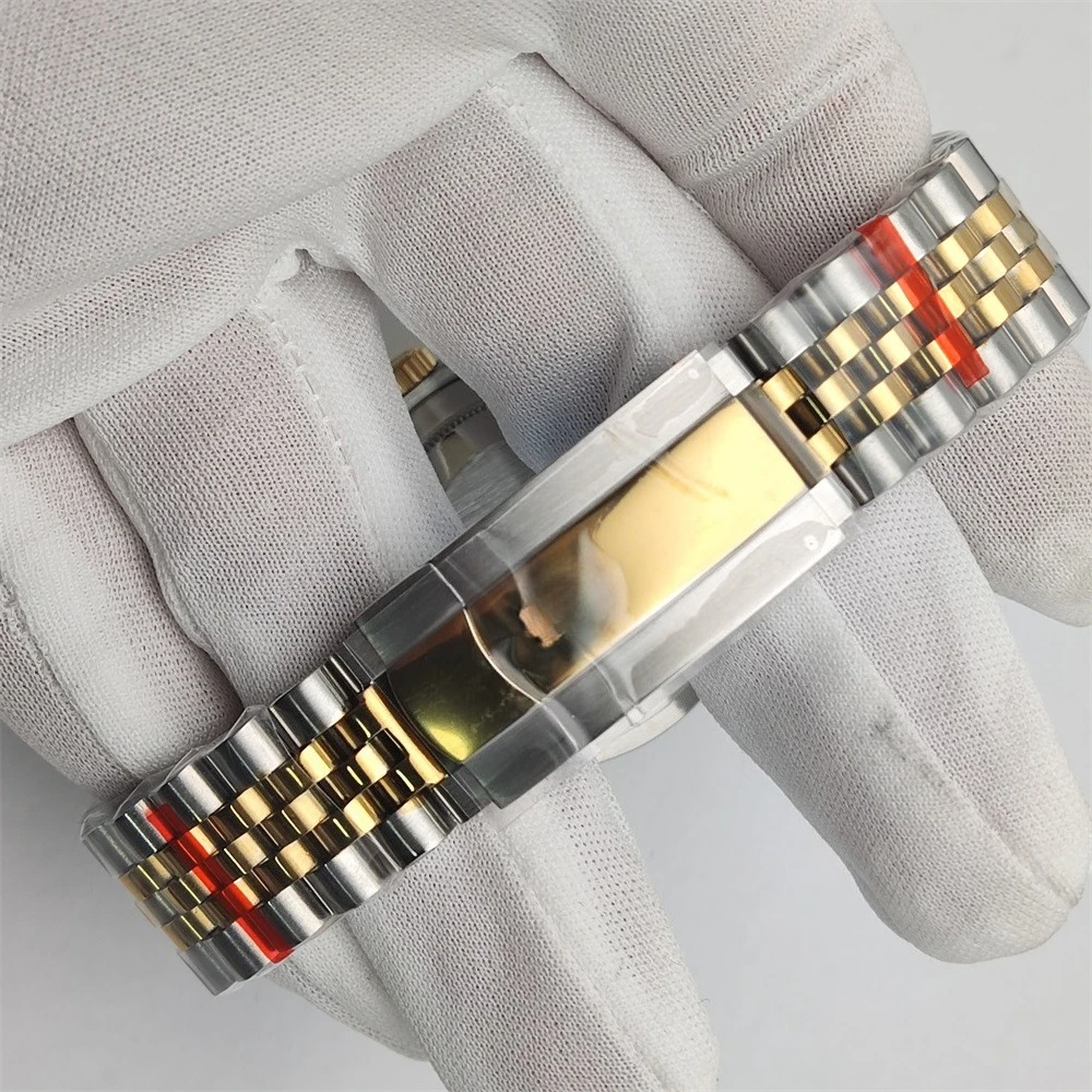 41mm Glod R 케이스 세트 삼각대 금도금 사파이어 크리스탈 904L 스틸 시계 액세서리 8215 8200 무브먼트 삼각대 HL00101507