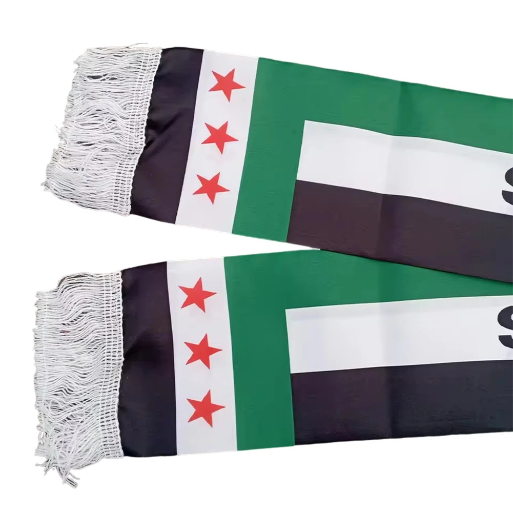 Green Syria Flag Scarf Three Stars Printed The Syrian Arab Republic Scarf For Men Women 5