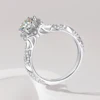 1ct Moissanite Ring D Color for Woman Wedding Jewelry with GRA 925 Sterling Sliver Plated 18k White Gold Wedding Band 3