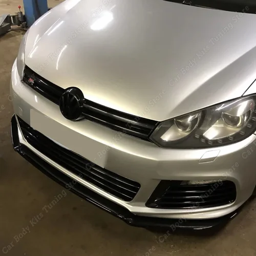 폭스 바겐 골프 6 MK6 R R20 2008-2013 광택 블랙 ABS 자동차 앞 범퍼 스플리터 립 디퓨저 바디 키트 스포일러 가드 튜닝 4