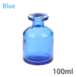 Elegant Glass Fragrance Diffuser Bottle - 100ml Home & Party Gift Essential Oil Container with Reed Sticks (Blue)