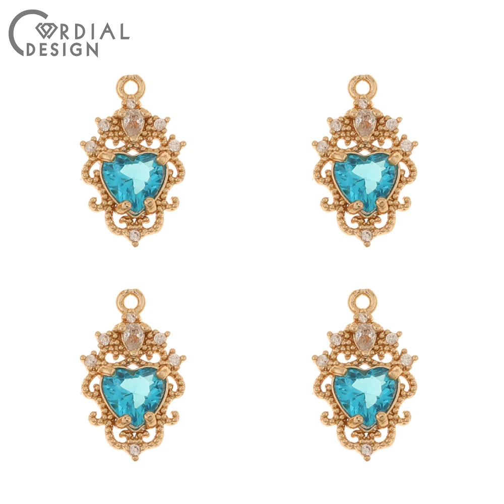 Cordial Design 50Pcs 11*18MM Earrings Accessories/Crystal Pendant/DIY Charms/Heart Shape/Jewelry Finding & Components/Hand Made - cordial