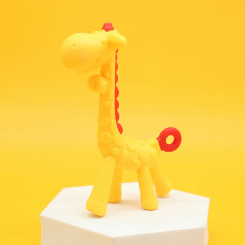 Silicone Teething Toys 1/50pcs Silicone toys baby silicone giraffe teethers children cartoon biting gum baby teething stick toys