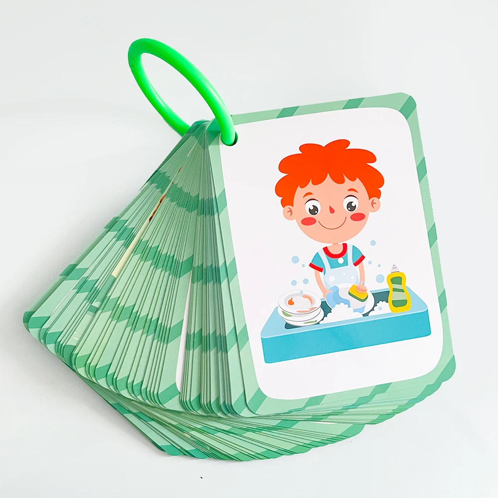 Kids Action Cognition Cards Funny Q&A Learning Classroom Interaction Aids English Teaching Educational Toys Montessori Material 6