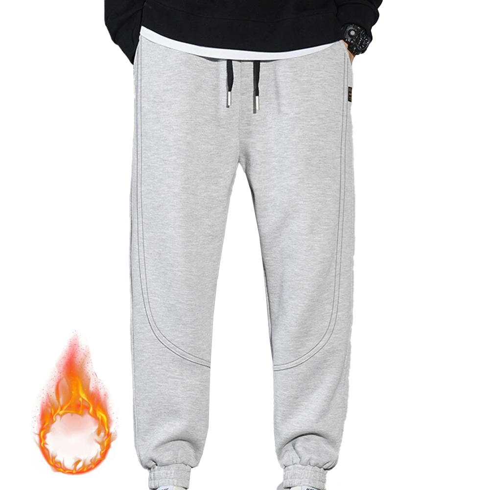 

Winter Man Fleece Sports Pants Casual Jogger Sweatpants Streetwear Running Sports Drawstring Trousers Pant Clothing