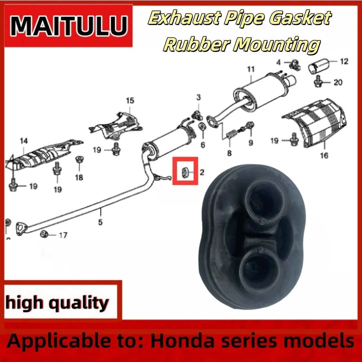 18215-SNA-A01 for Honda Civic FA1 FD1 FD2 2006 2007 2008 2009 2010 2011 CRV 2007-2011 exhaust pipe rubber mounting gasket