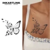 Flower butterfly Temporary Tattoo,Lasts To 15 Days New Technology Magic Waterproof Semi Permanent Sticker. 1