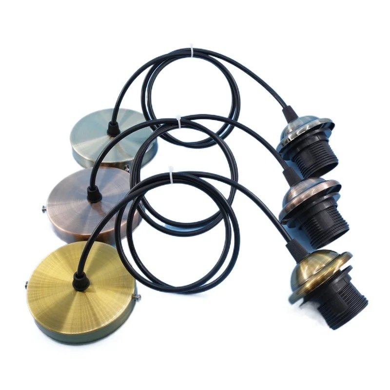 

ZK40 E27 E26 Screw Mouth Full Tooth Lamp Headlamp Creative Hanging With Wire Chandelier Lamp Holder Accessories