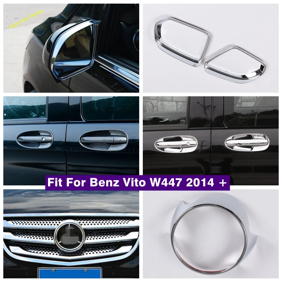 

Car Accessories Front Badge Logo / Door Handle Bowl / Rearview Mirror Rain Eyebrow Cover Trim Fit For Benz Vito W447 2014 - 2021