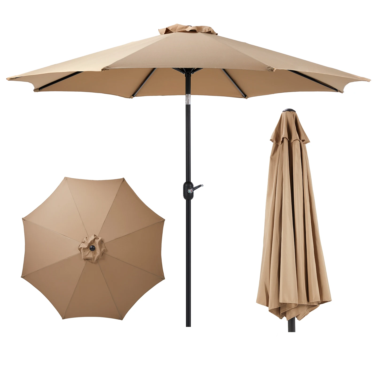 Beach Umbrella JHK Outdoor Patio Umbrella UV Protection For Garden Sturdy Structure All Weather For Backyard Pool Holidays